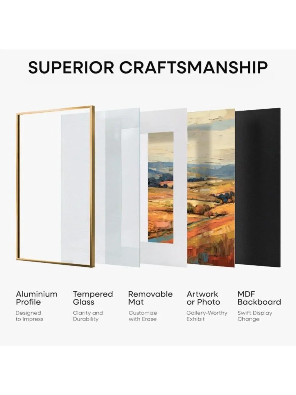 Elegant Bronze 4x6 Picture Frame - High-End Metal with 3x5 Mat & Glass